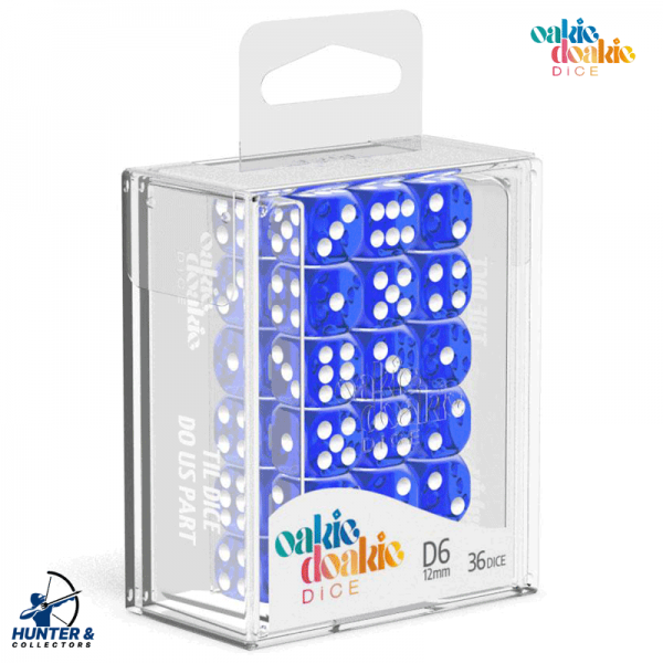 Oakie Doakie Dice W6 Würfel 12 mm Translucent - Blau 36 Stück